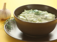 Cucumber salad with sour cream