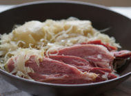 Sautéd sauerkraut with leg of pork and dumplings